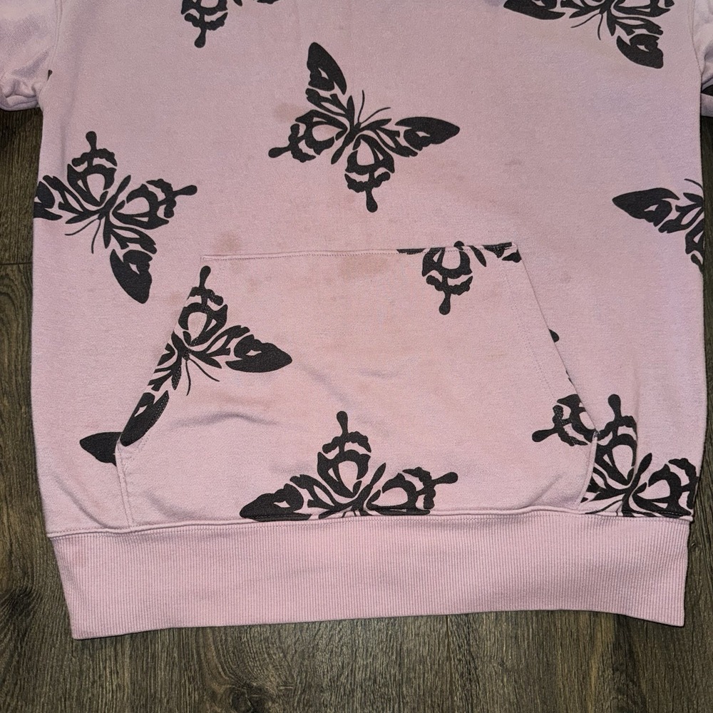 Wild Fable Women's S- M Purple & Black Butterfly Print Fleece Hoodie Grunge Y2K - Picture 7 of 14